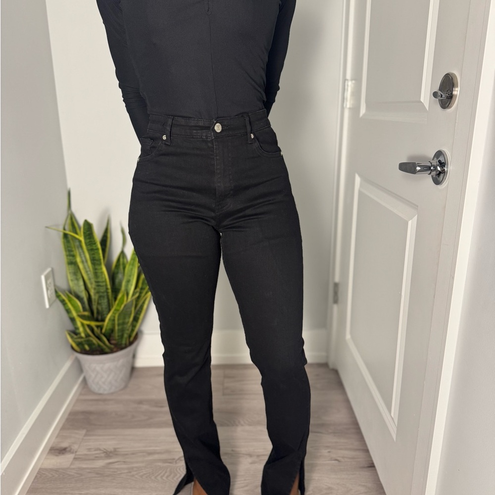 High-Waisted Black Jeans